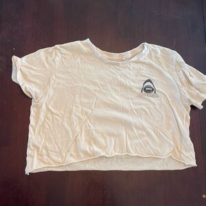 Cream Graphic Crop Top